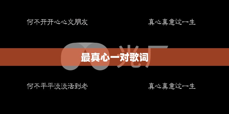 最真心一对歌词