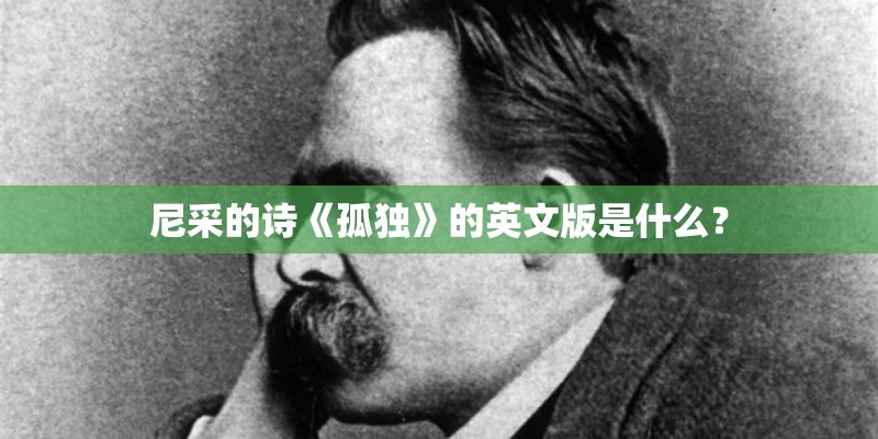 尼采的诗《孤独》的英文版是什么？