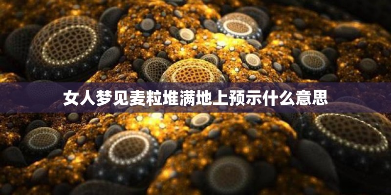 女人梦见麦粒堆满地上预示什么意思