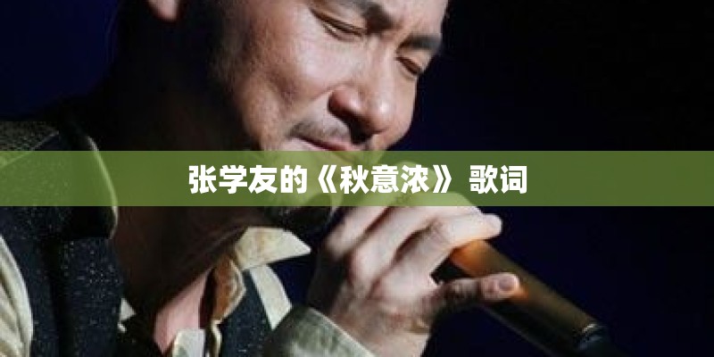 张学友的《秋意浓》 歌词