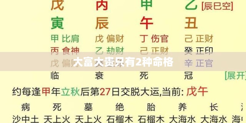大富大贵只有2种命格