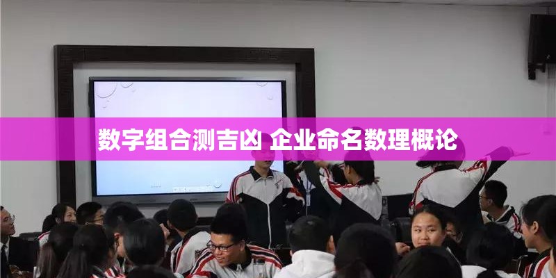 数字组合测吉凶 企业命名数理概论