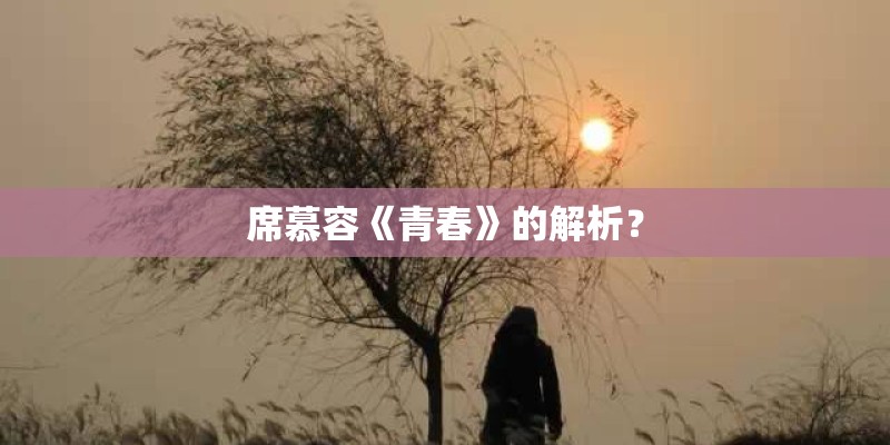 席慕容《青春》的解析? 席慕容《青春》的解析?