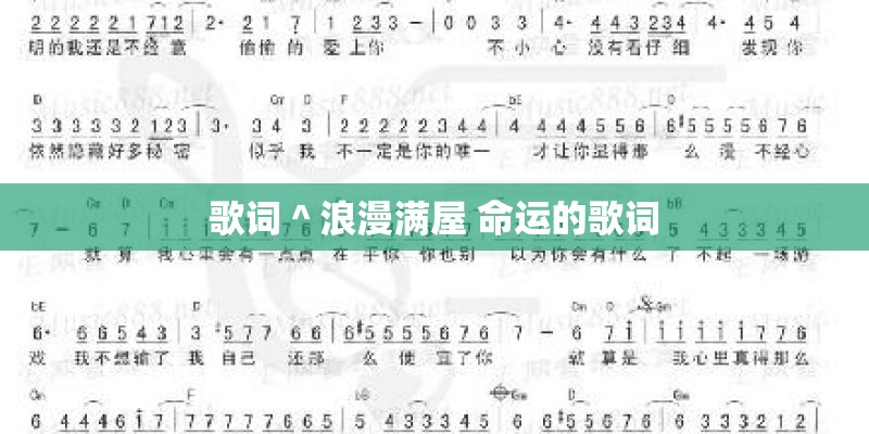 歌词＾浪漫满屋 命运的歌词