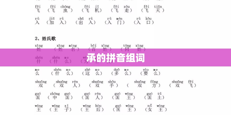 承的拼音组词
