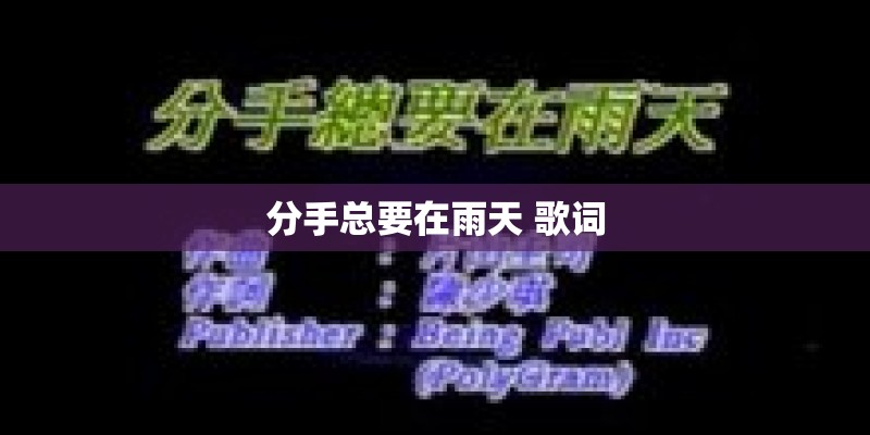 分手总要在雨天 歌词
