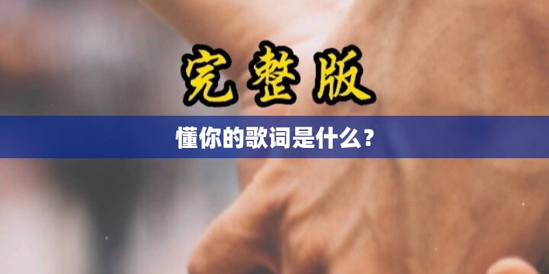 懂你的歌词是什么？