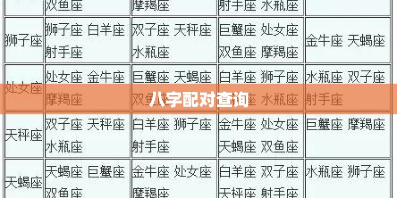 八字配对查询