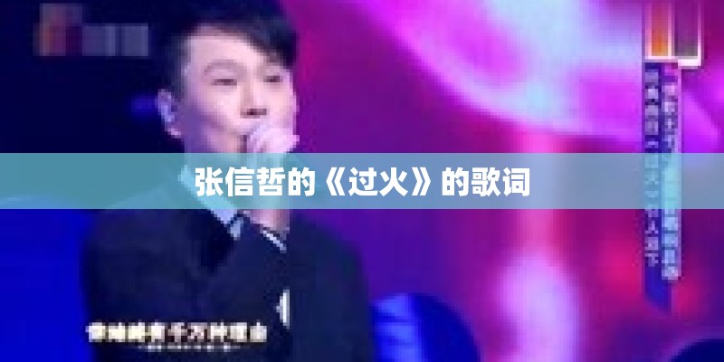 张信哲的《过火》的歌词