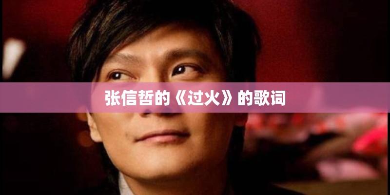 张信哲的《过火》的歌词