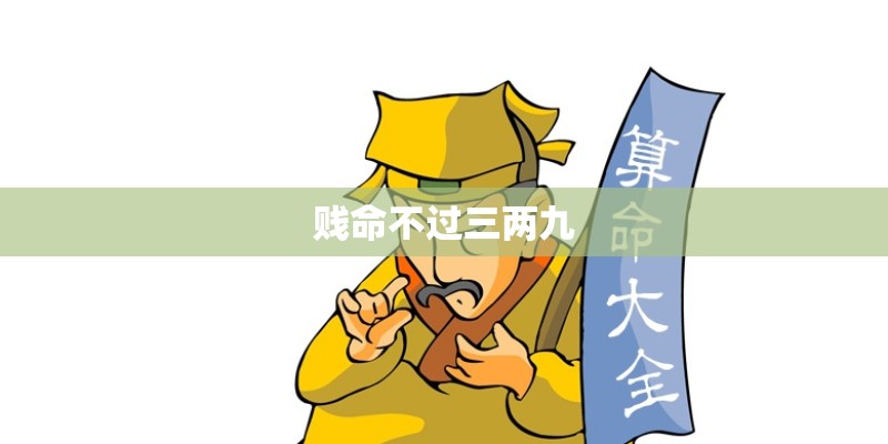 贱命不过三两九