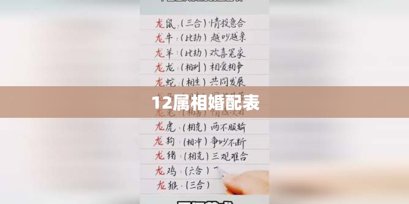 12属相婚配表