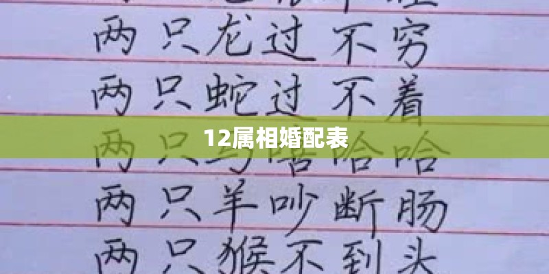 12属相婚配表