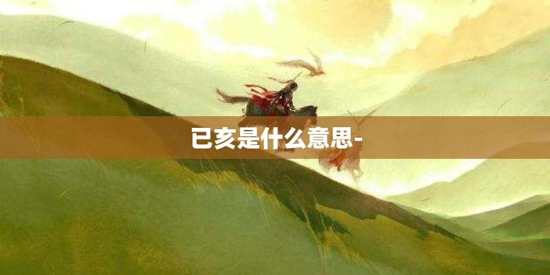 已亥是什么意思-