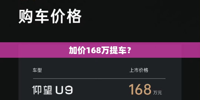 加价168万提车？