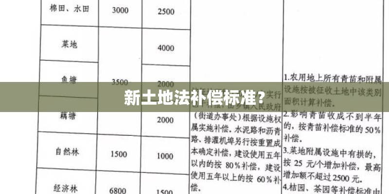 新土地法补偿标准? 新土地法补偿标准?