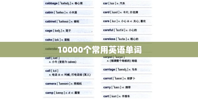 10000个常用英语单词