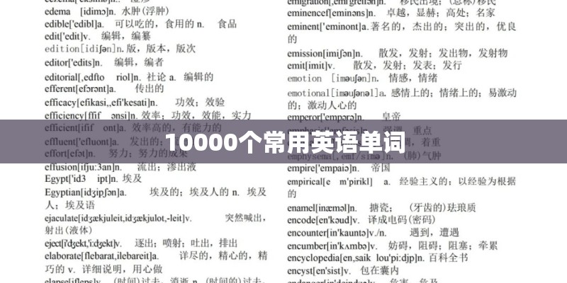 10000个常用英语单词