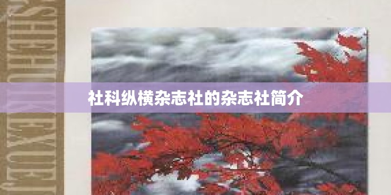 社科纵横杂志社的杂志社简介