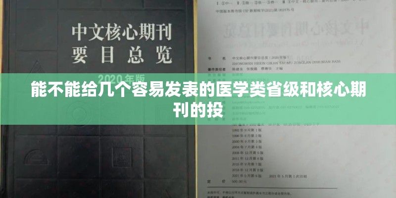 能不能给几个容易发表的医学类省级和核心期刊的投
