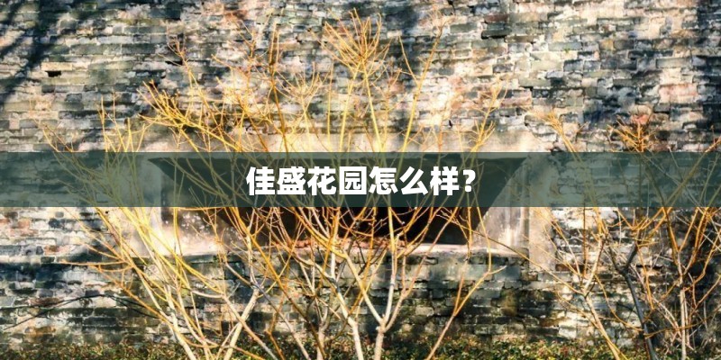 佳盛花园怎么样？