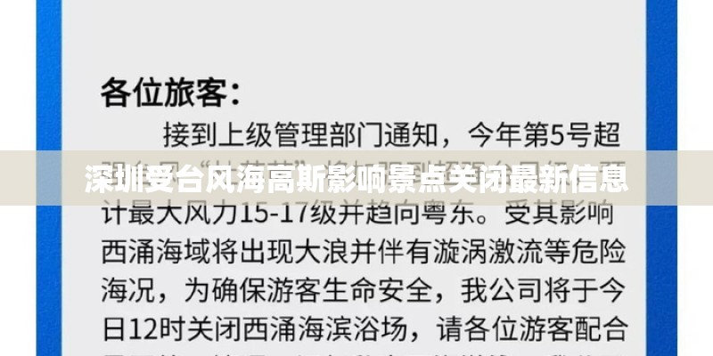 深圳受台风海高斯影响景点关闭最新信息