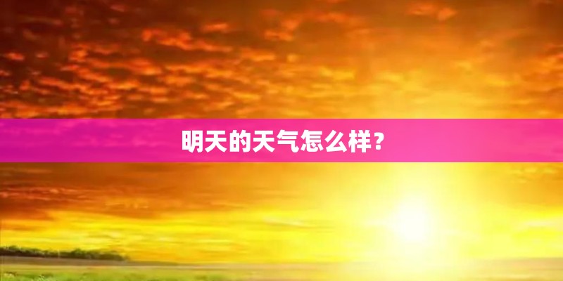 明天的天气怎么样？