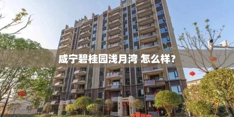 咸宁碧桂园浅月湾 怎么样? 咸宁碧桂园浅月湾 怎么样?