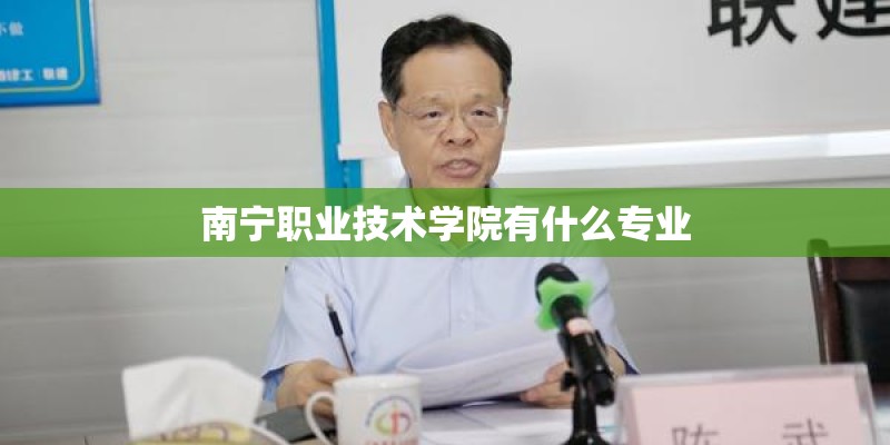 南宁职业技术学院有什么专业