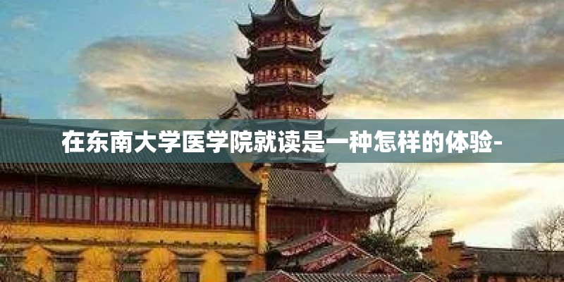 在东南大学医学院就读是一种怎样的体验-