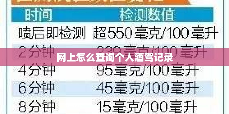 网上怎么查询个人酒驾记录