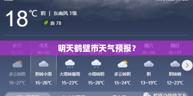 明天鹤壁市天气预报？