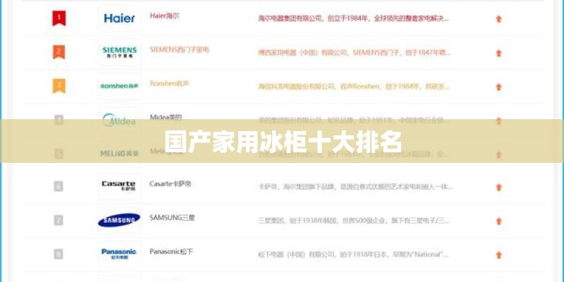 国产家用冰柜十大排名