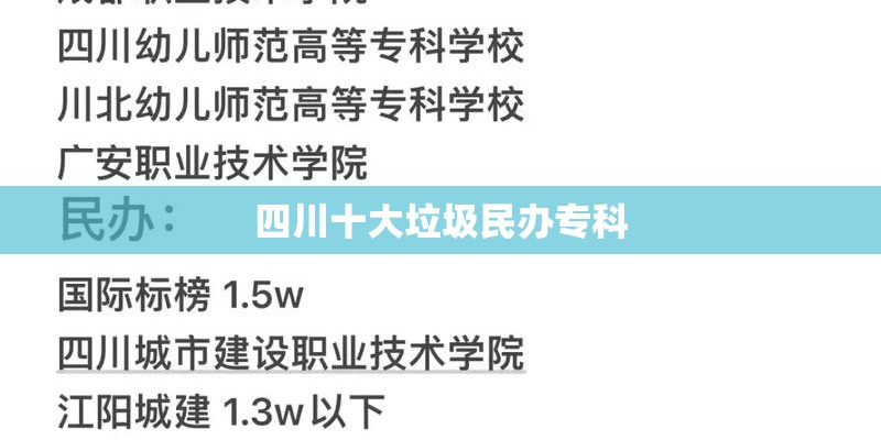 四川十大垃圾民办专科