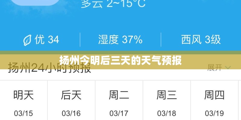 扬州今明后三天的天气预报