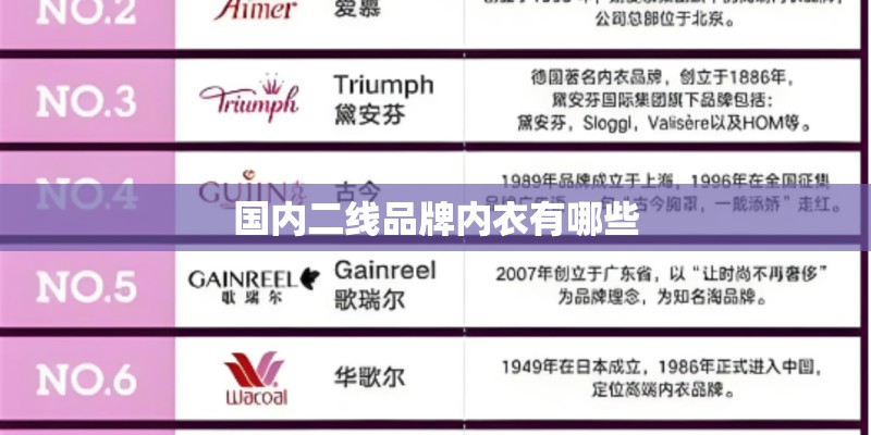 国内二线品牌内衣有哪些