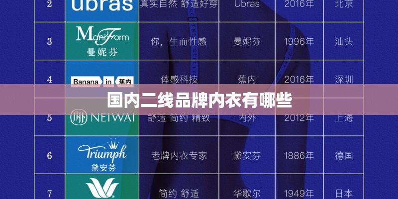 国内二线品牌内衣有哪些