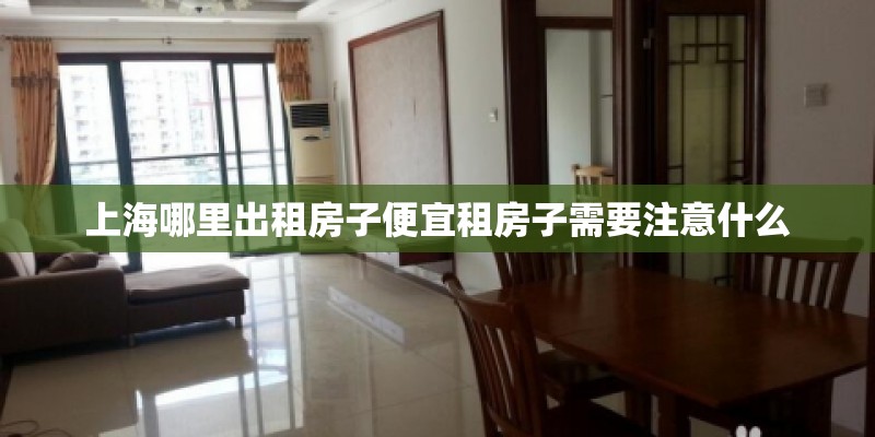 上海哪里出租房子便宜租房子需要注意什么
