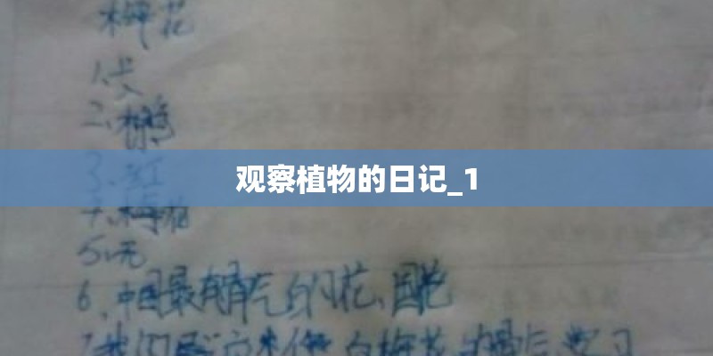 观察植物的日记_1