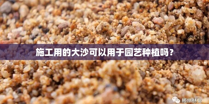 施工用的大沙可以用于园艺种植吗？