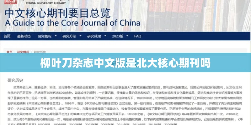 柳叶刀杂志中文版是北大核心期刊吗
