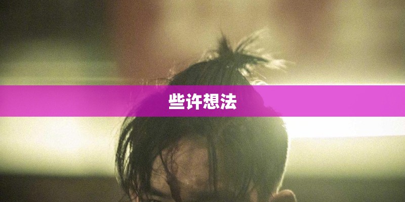 些许想法
