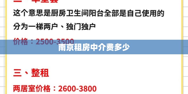 南京租房中介费多少