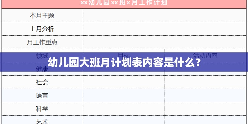 幼儿园大班月计划表内容是什么? 幼儿园大班月计划表内容是什么?