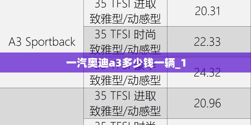 一汽奥迪a3多少钱一辆_1
