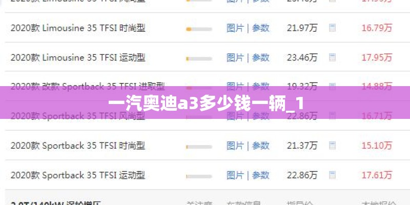 一汽奥迪a3多少钱一辆_1