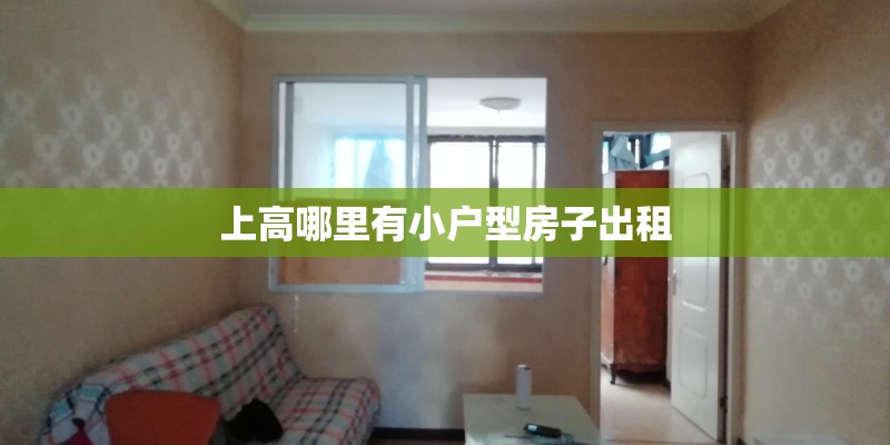 上高哪里有小户型房子出租